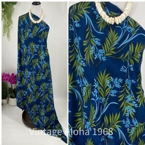 Blue/Green Floral SARONG Pareo Lavalava Beach Wrap Skirt Summer Scarf